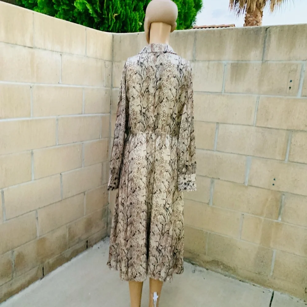 Gibson Latimer Snake Skin Long Sleeve Maxi Dress Size S - Picture 9 of 11